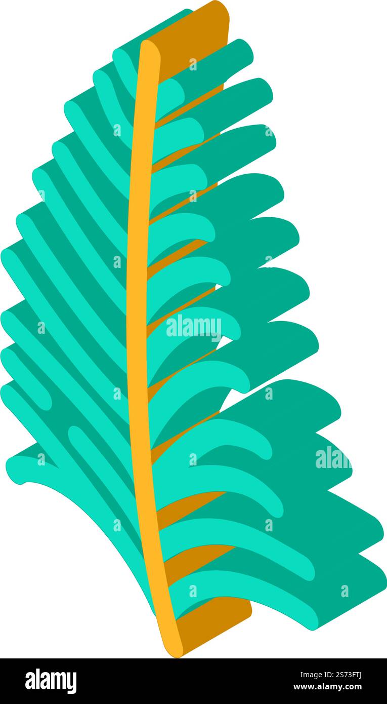 coconut tropical leaf isometric icon vector. coconut tropical leaf sign. isolated symbol illustration. coconut tropical leaf isometric icon vector illustration Stock Vector