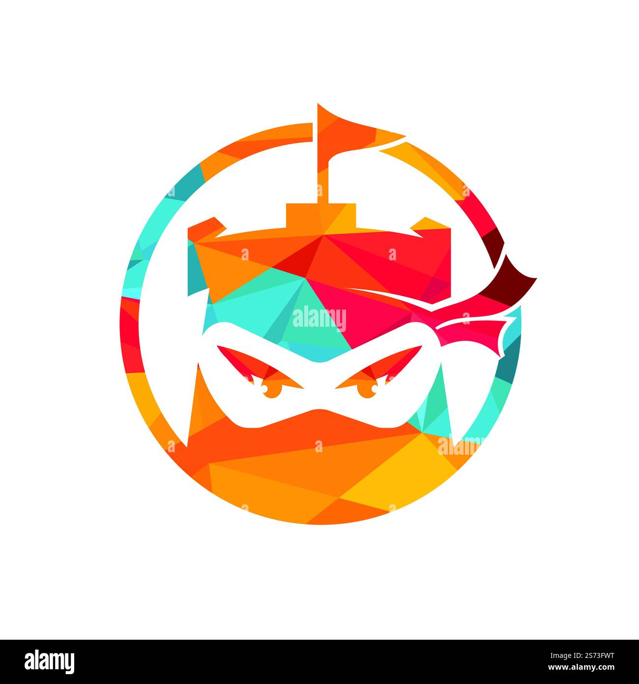 Castle ninja vector logo design template. Stock Vector