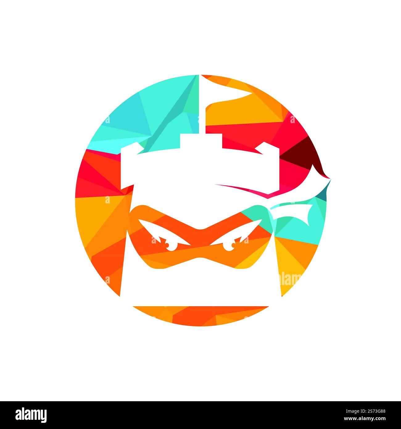 Castle ninja vector logo design template. Stock Vector