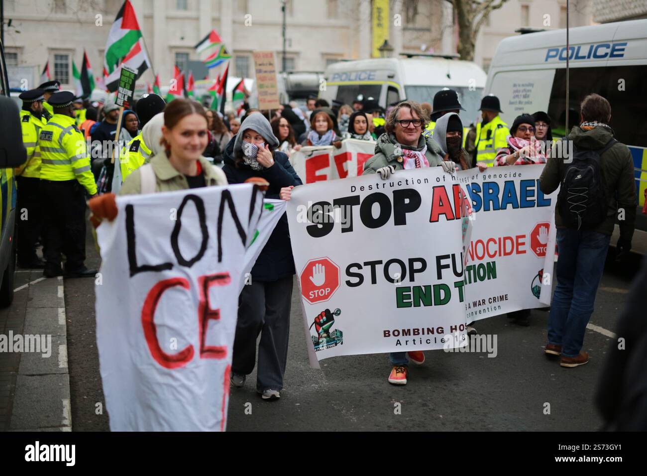 ondon, UK. 18 January 2025. The National Demonstration for Palestine