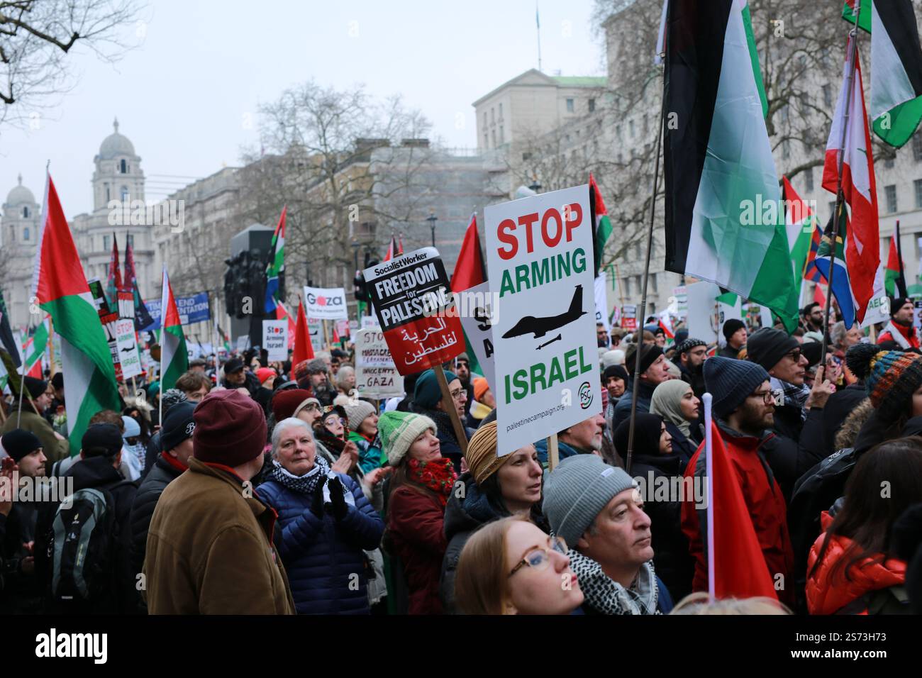 ondon, UK. 18 January 2025. The National Demonstration for Palestine