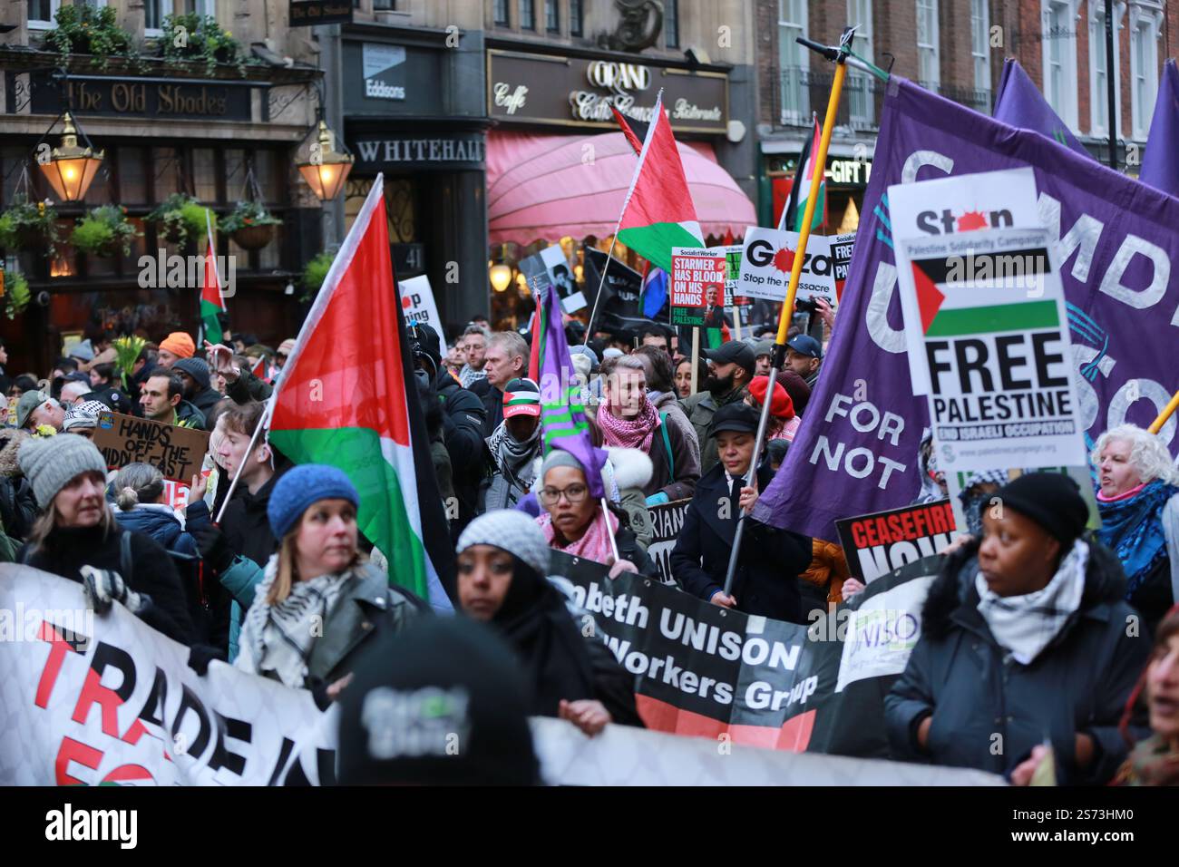 ondon, UK. 18 January 2025. The National Demonstration for Palestine