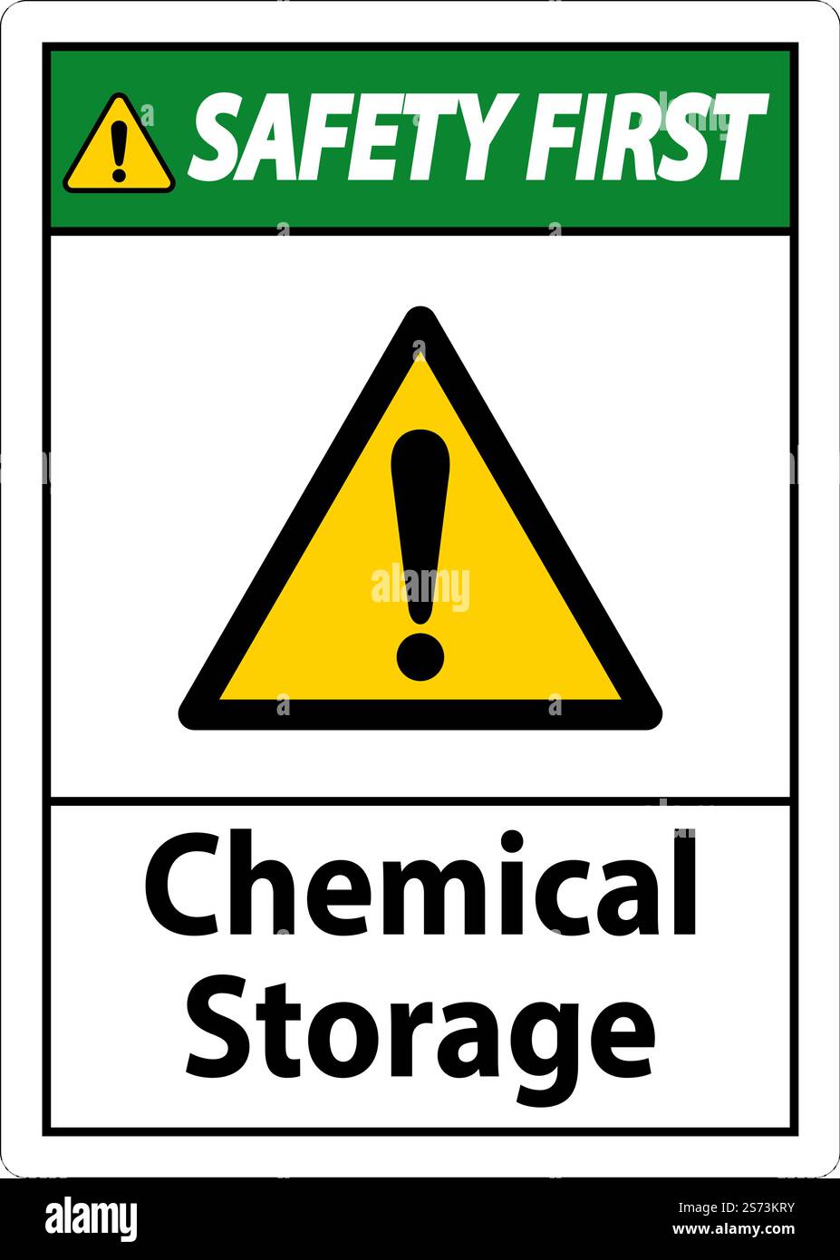 Safety First Chemical Storage Symbol Sign On White Background Stock ...