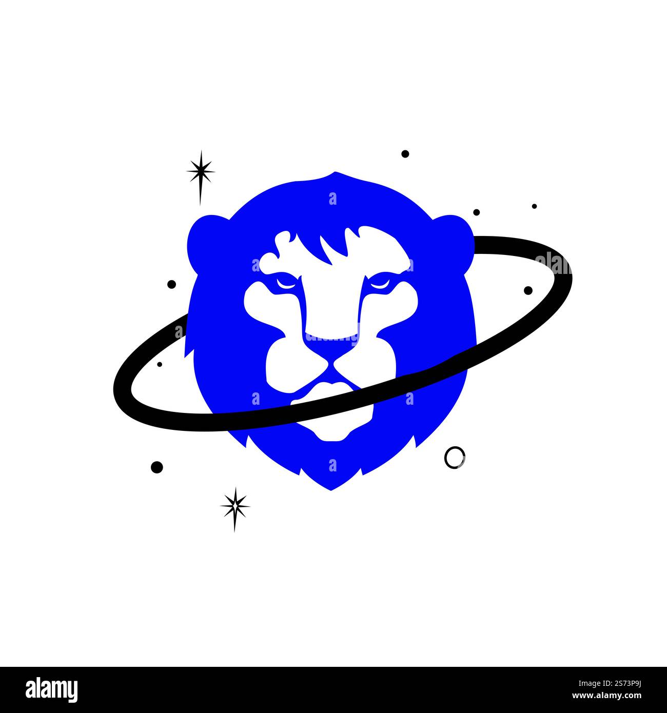 Lion planet vector logo design template. Stock Vector