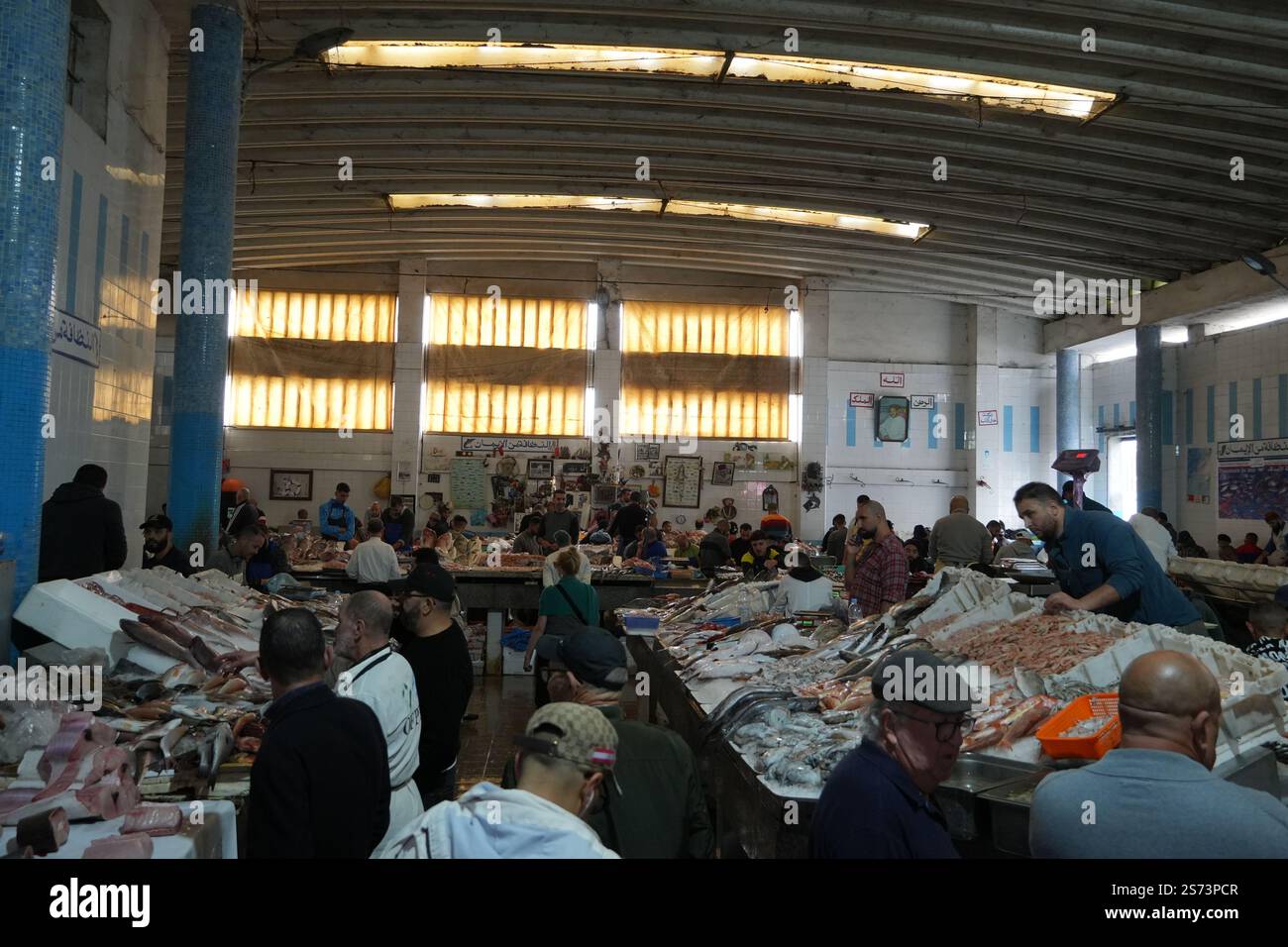 Markets In Tangiers Tangiers fish market, Tangiers Medina, Morocco,North Africa Stock Photo ...