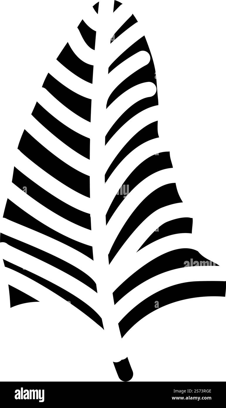 coconut tropical leaf glyph icon vector. coconut tropical leaf sign. isolated symbol illustration. coconut tropical leaf glyph icon vector illustration Stock Vector