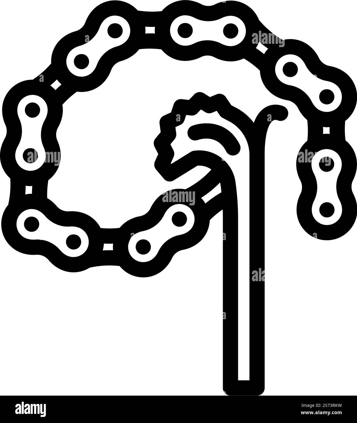 chain wrench line icon vector. chain wrench sign. isolated contour ...