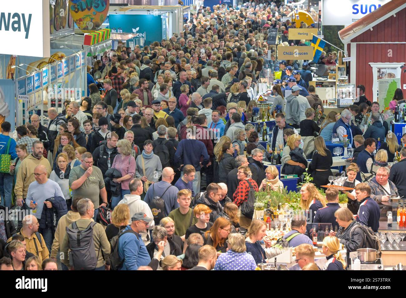 Besucher, Menschenmenge, Stand von Norwegen, Halle der Nordischen