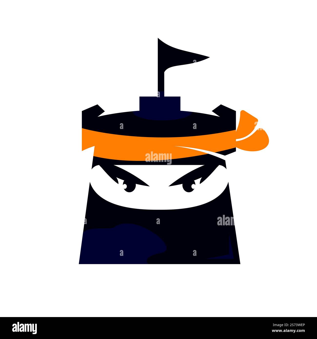 Castle ninja vector logo design template. Stock Vector