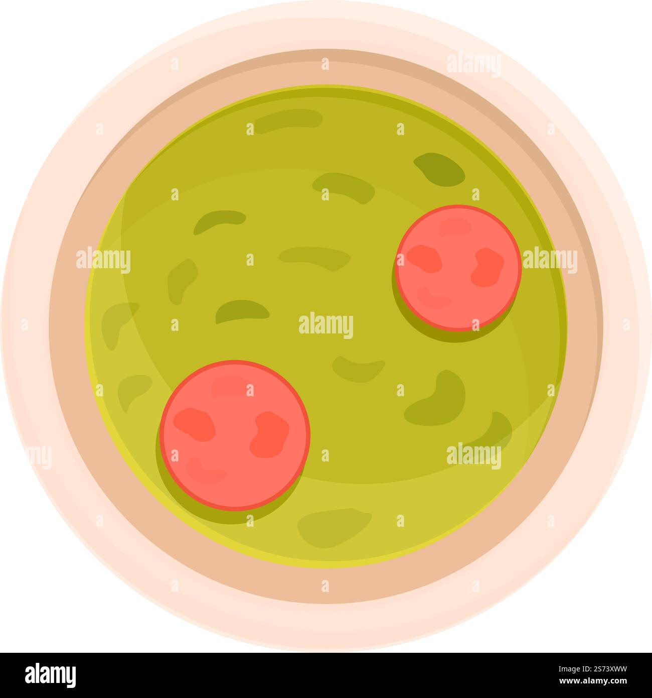 Green soup icon cartoon vector. Food meal. Cod fried. Green soup icon ...