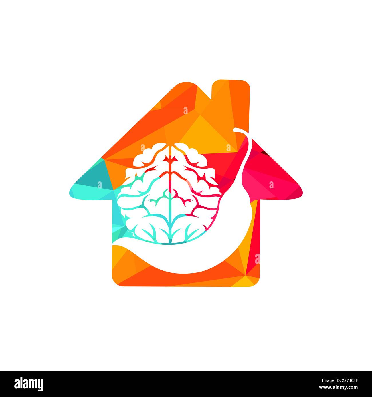 Chili brain vector logo design template. Spicy intelligence logo design concept. Stock Vector