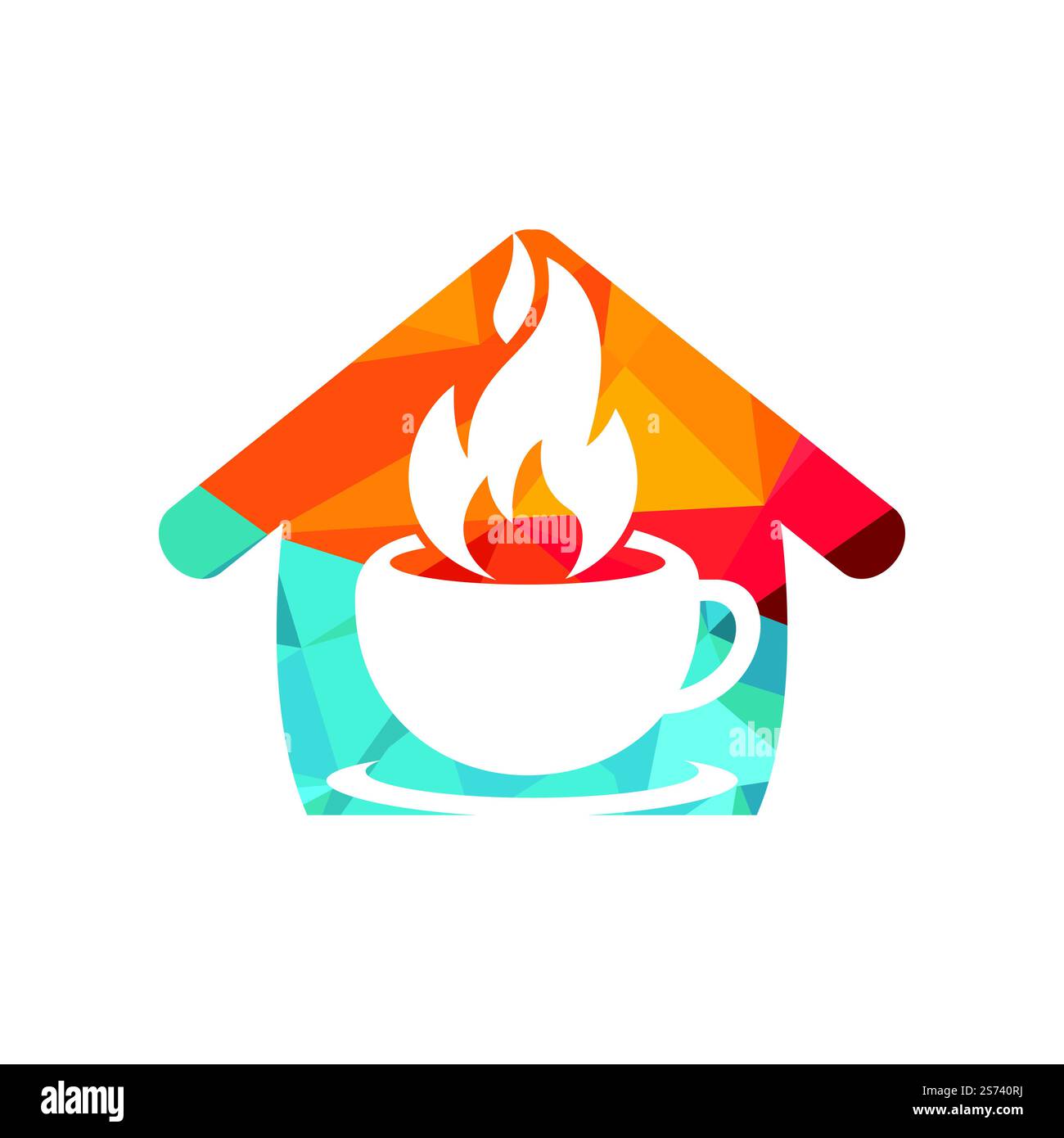 Hot coffee vector logo design template. Stock Vector