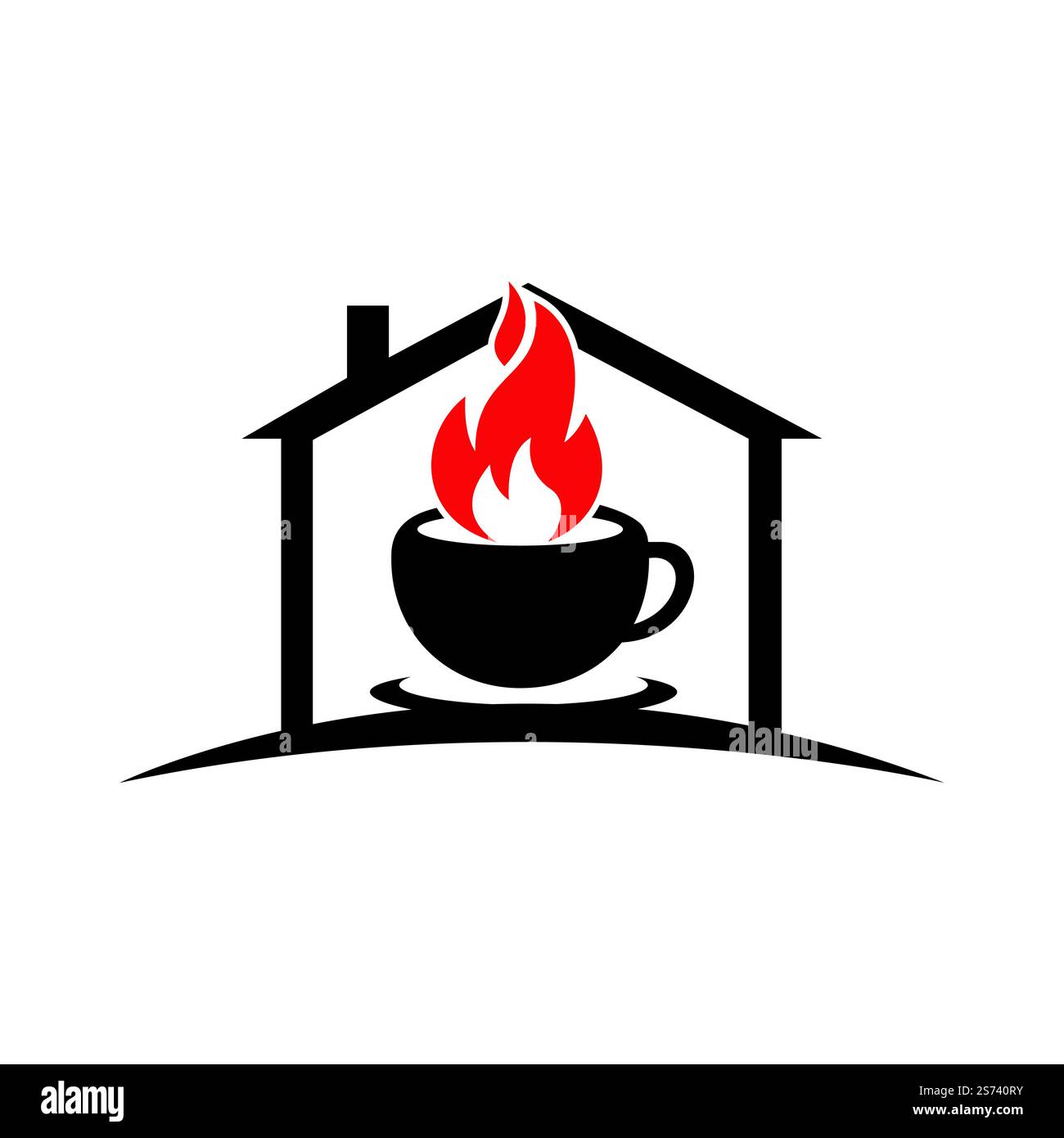 Hot coffee vector logo design template. Stock Vector