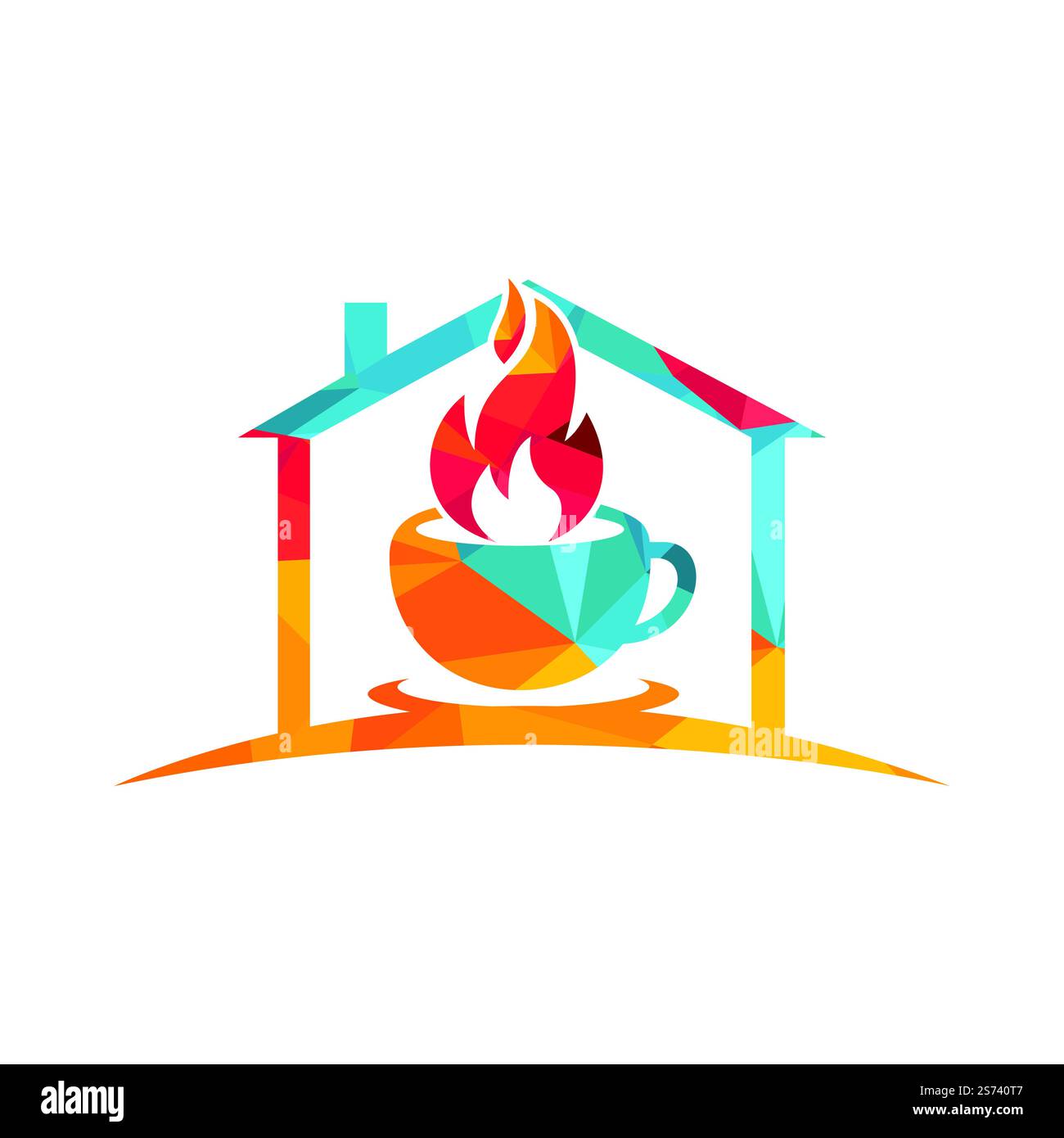 Hot coffee vector logo design template. Stock Vector