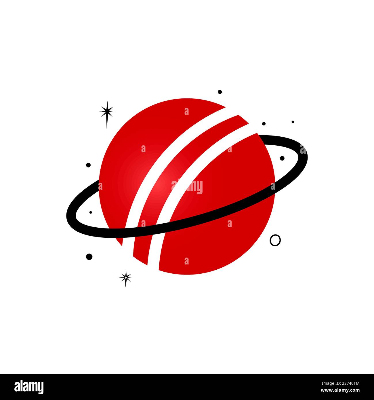 Cricket planet vector logo design. Stock Vector