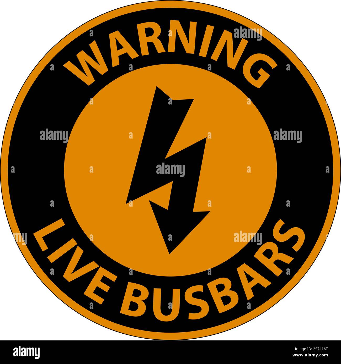 Warning Live Busbars Sign On White Background Stock Vector