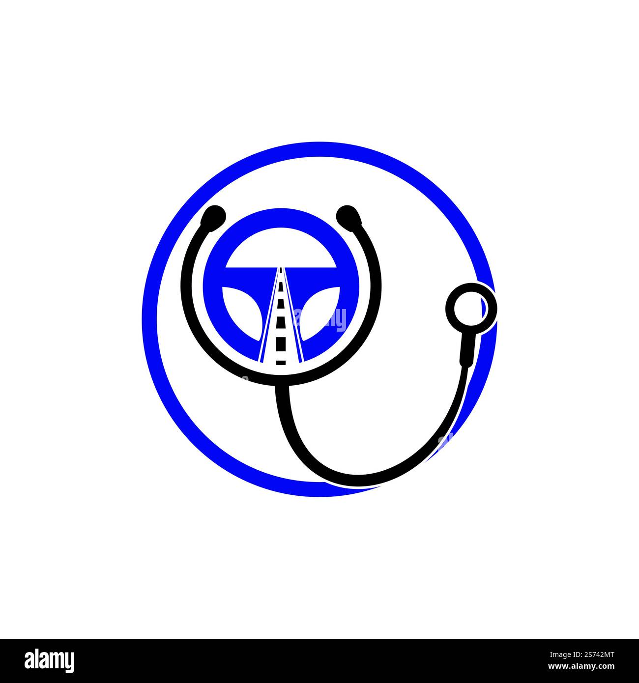 Driver medical vector logo design template. Steering with stethoscope ...