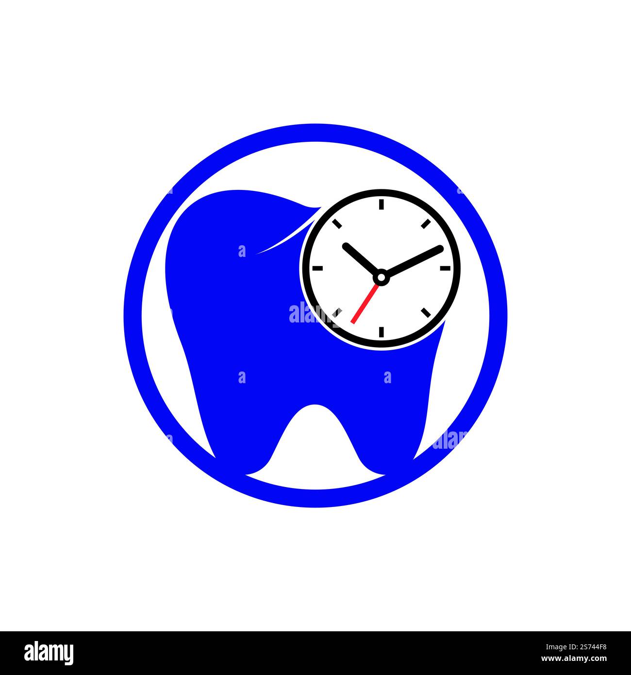 Dental time vector logo design template. Human tooth and clock icon ...