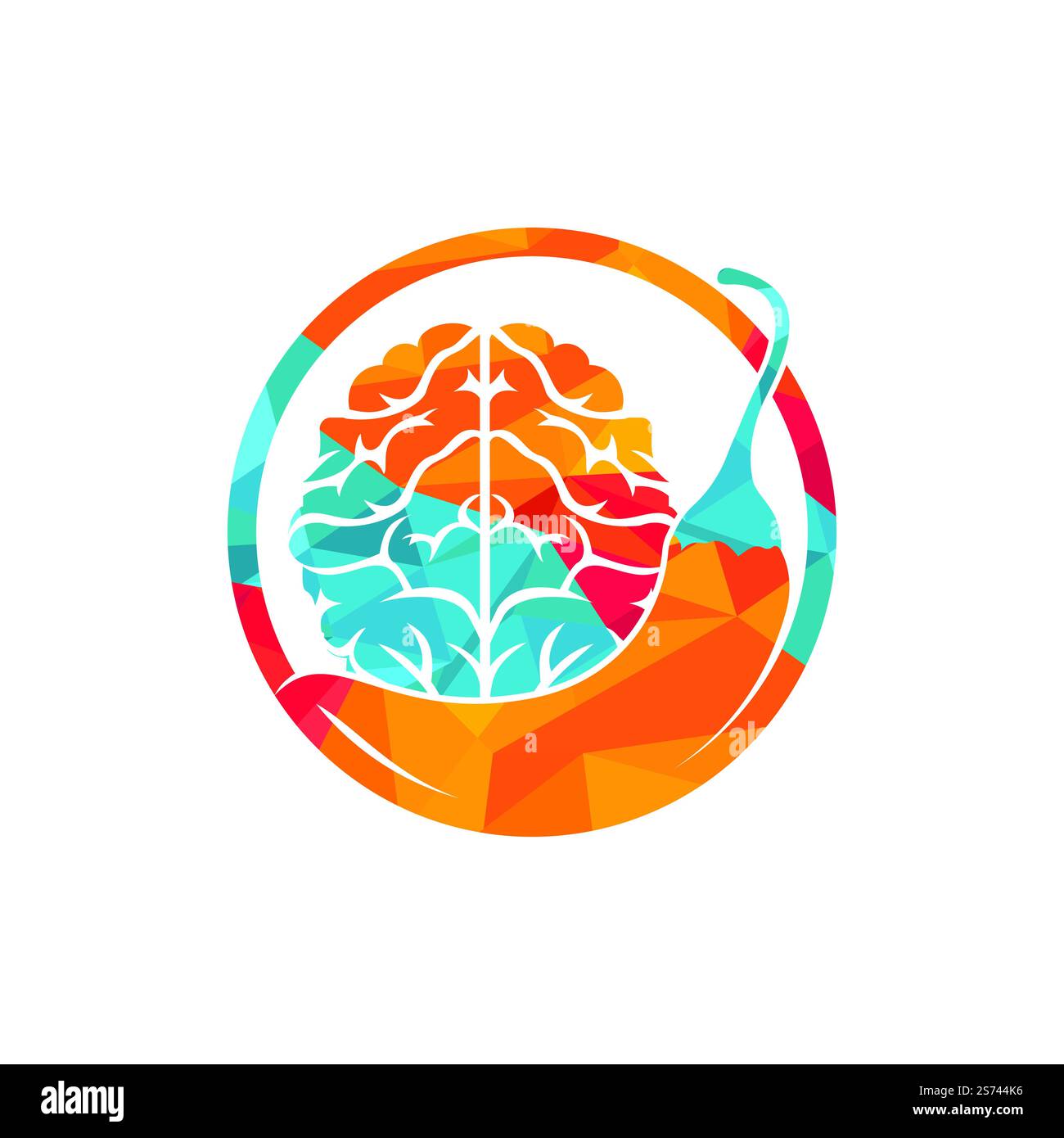 Chili brain vector logo design template. Spicy intelligence logo design concept. Stock Vector