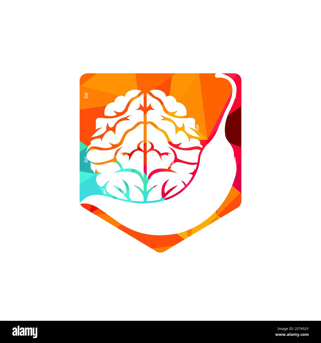Chili brain vector logo design template. Spicy intelligence logo design concept. Stock Vector