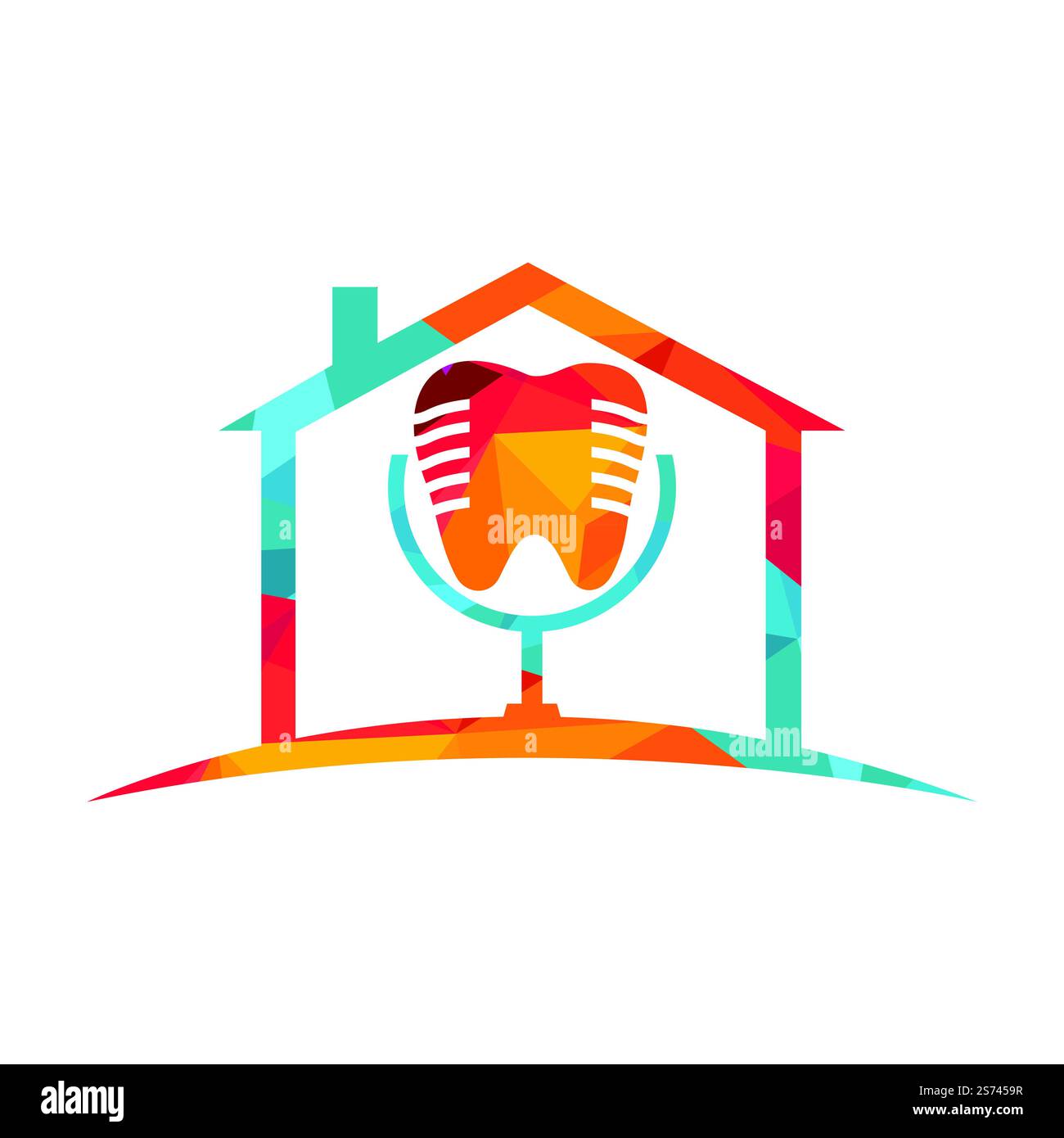 Dental podcast vector logo design template. Stock Vector
