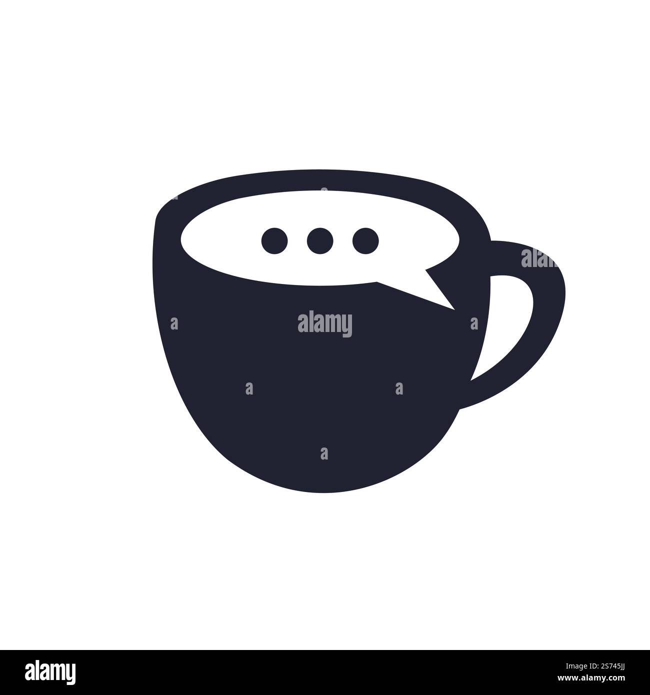 Coffee talk vector logo design. Coffee cup with bubble chat icon vector design. Stock Vector
