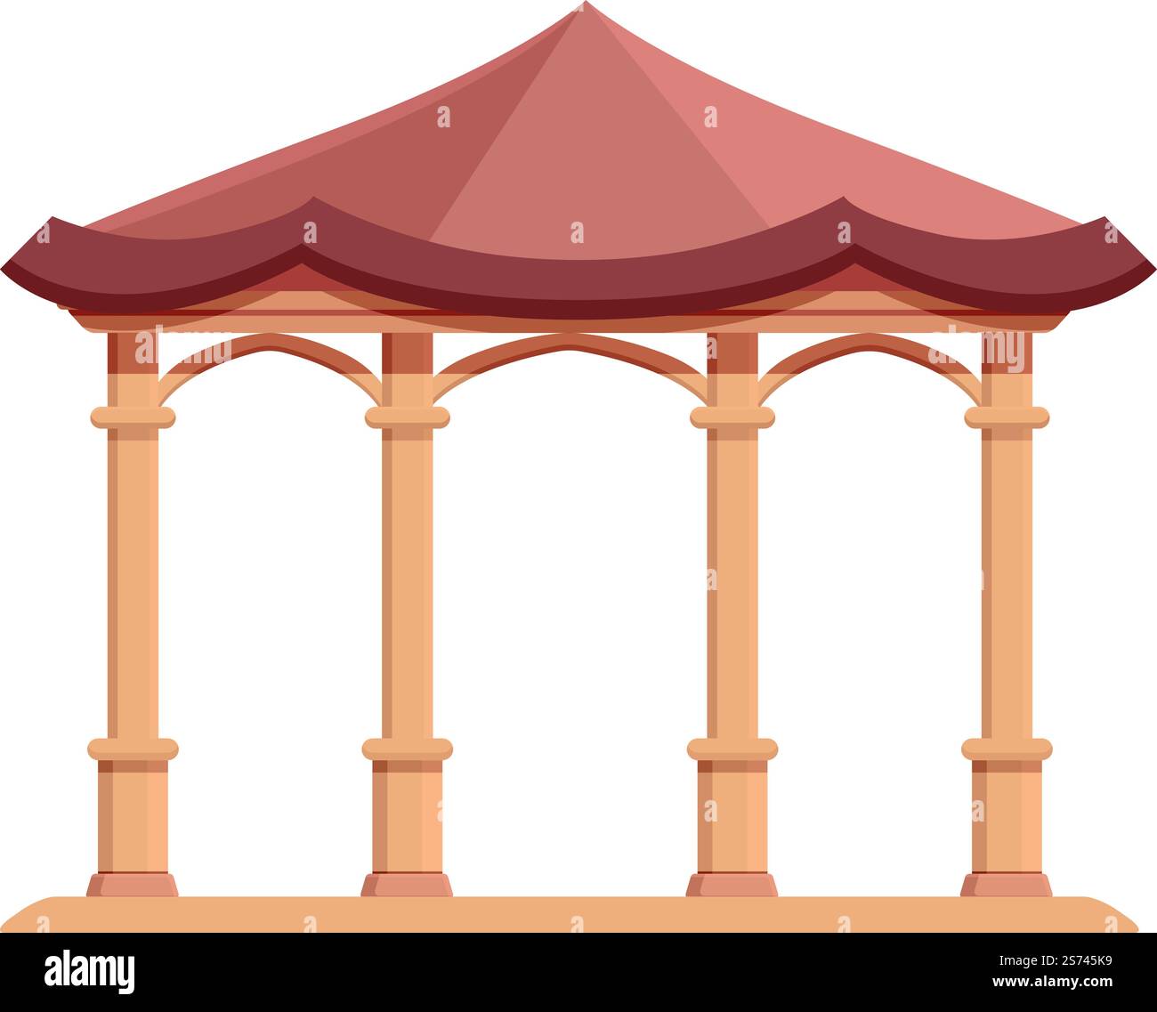 Pergola pavilion icon cartoon vector. Wedding house. Park architecture ...