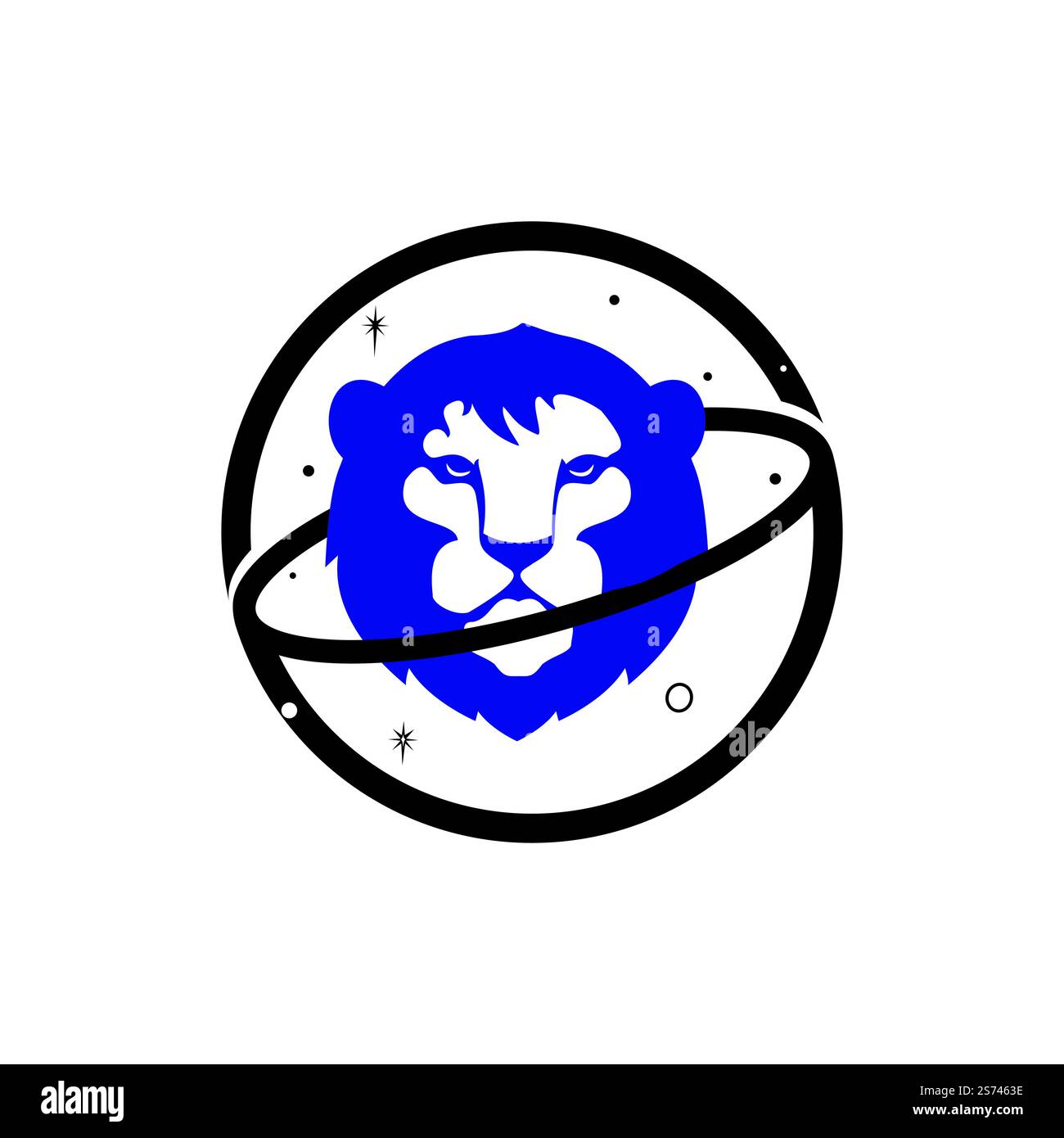 Lion planet vector logo design template. Stock Vector