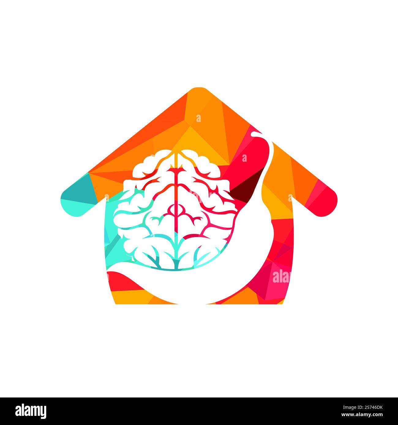 Chili brain vector logo design template. Spicy intelligence logo design concept. Stock Vector