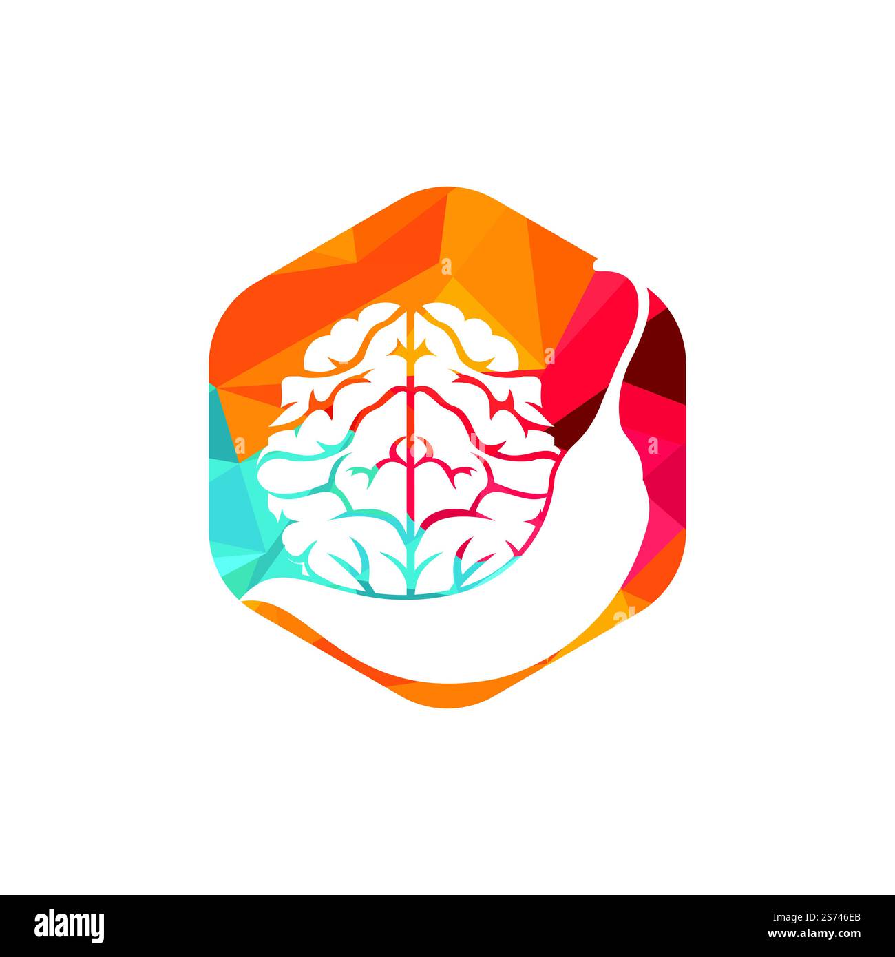 Chili brain vector logo design template. Spicy intelligence logo design concept. Stock Vector