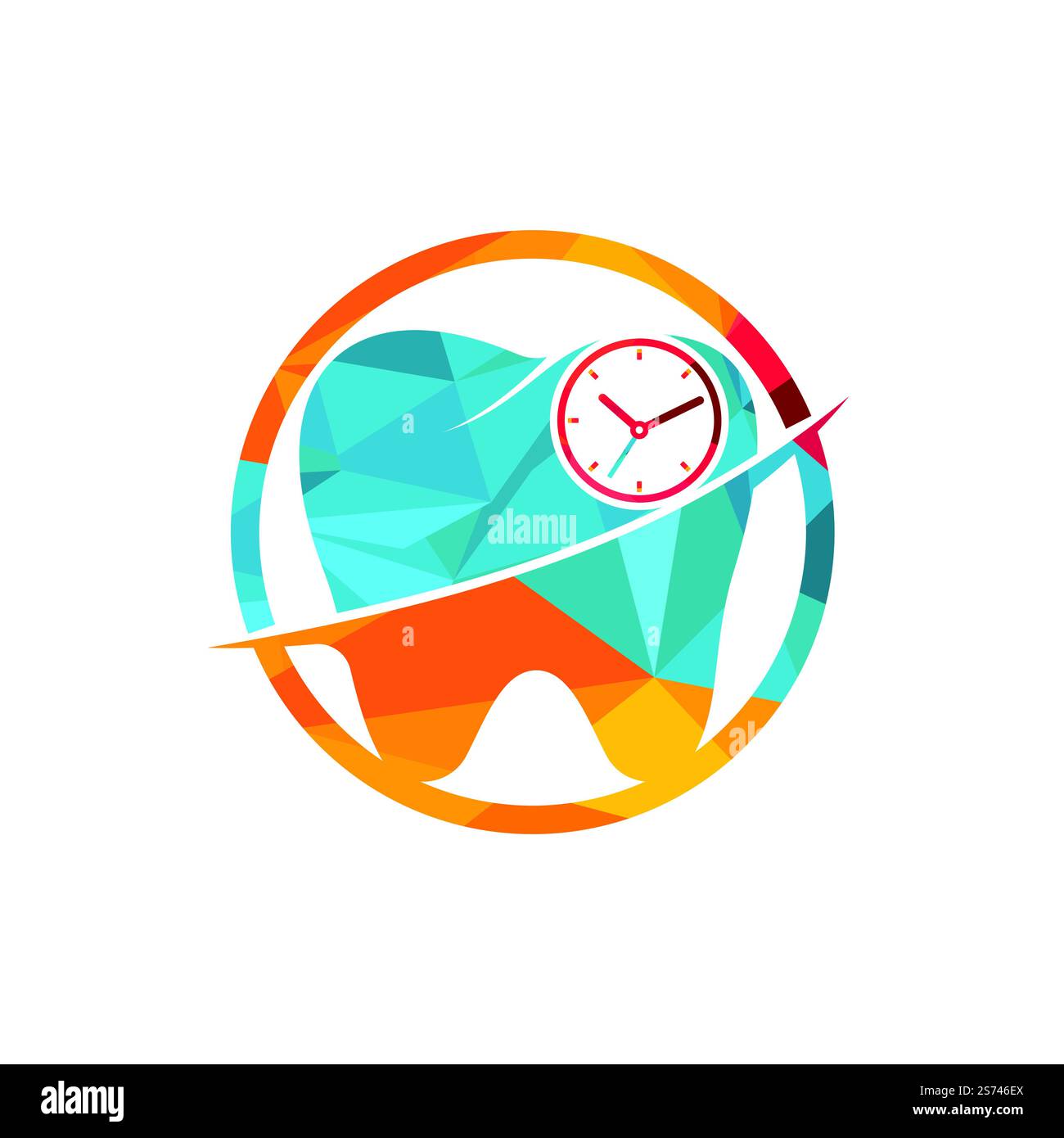 Dental time vector logo design template. Human tooth and clock icon ...