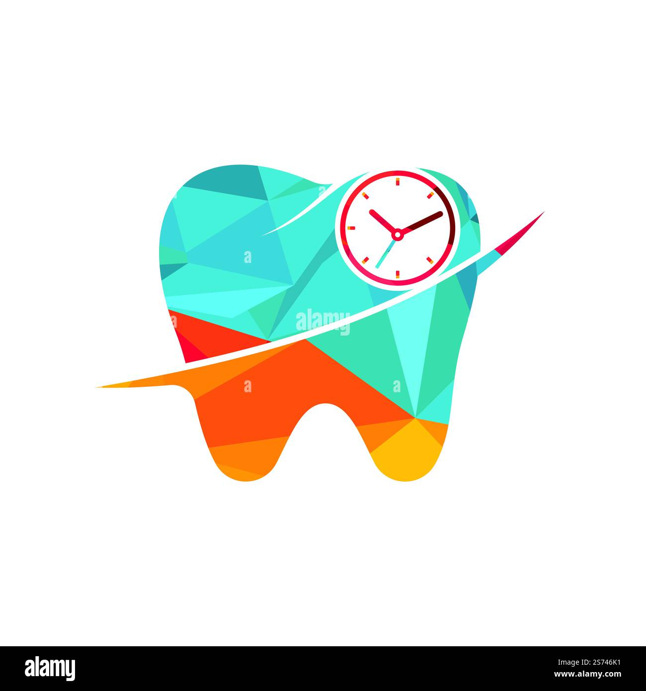 Dental time vector logo design template. Human tooth and clock icon ...