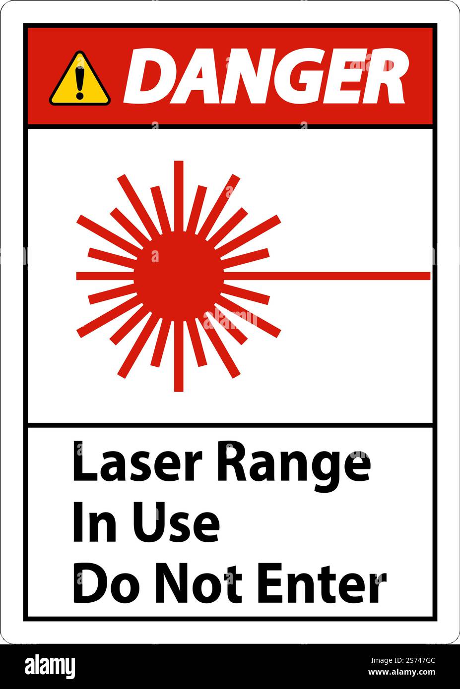 Danger Laser Range In Use Do Not Enter Sign Stock Vector
