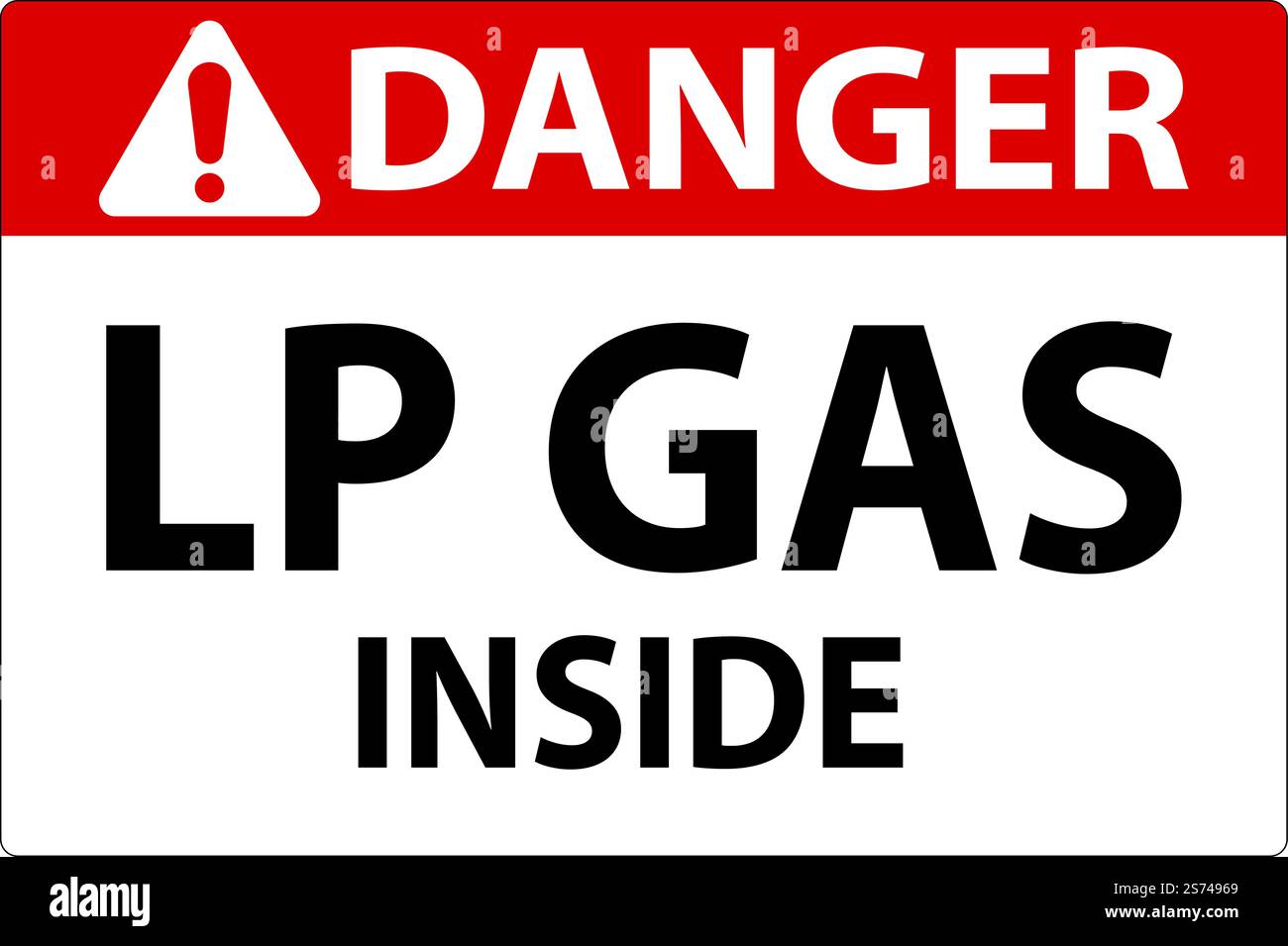 Danger Sign LP Gas Inside On White Background Stock Vector