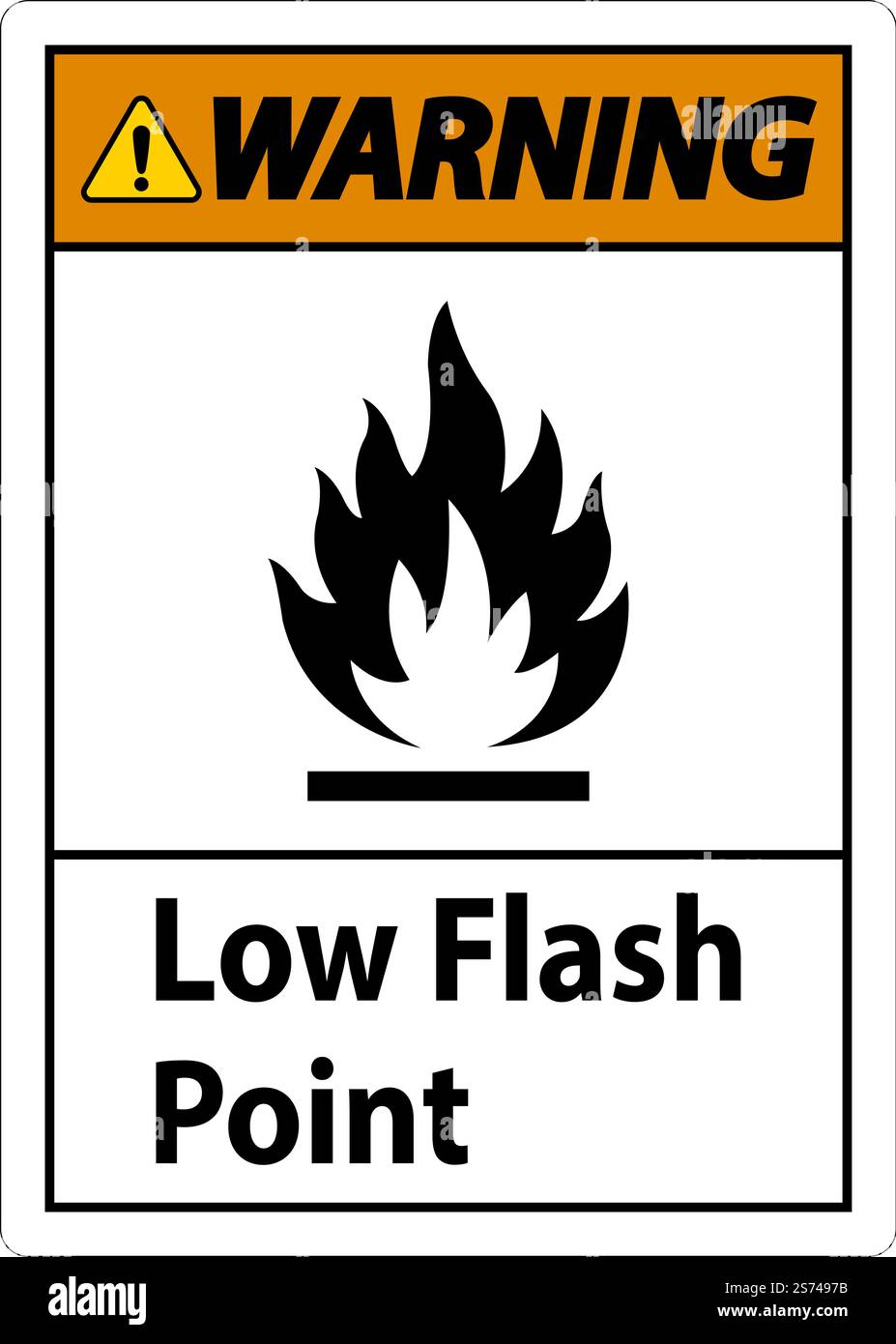 Warning Low Flash Sign On White Background Stock Vector