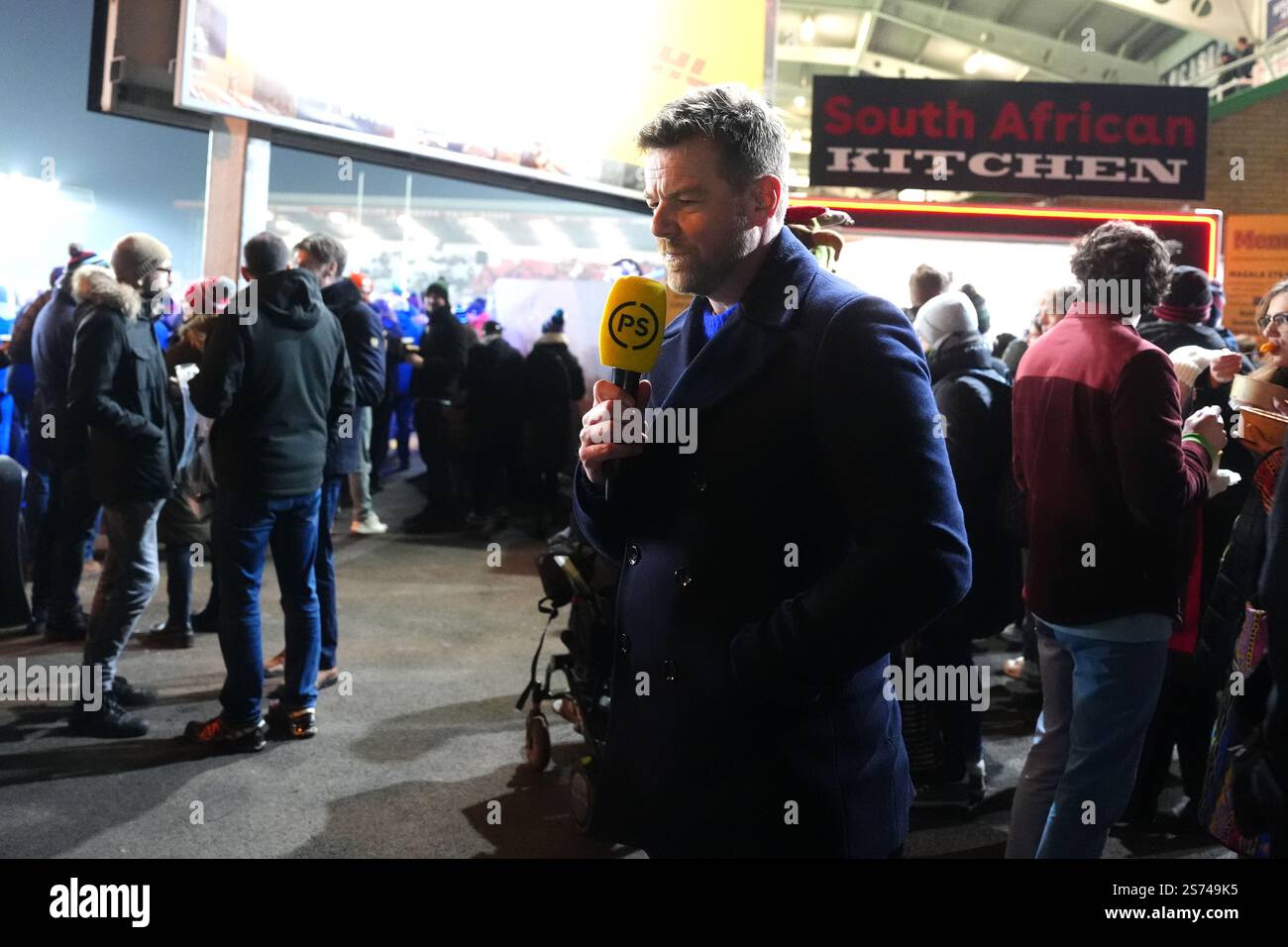 Premier Sports TV's Ross Harries before the Investec Champions Cup
