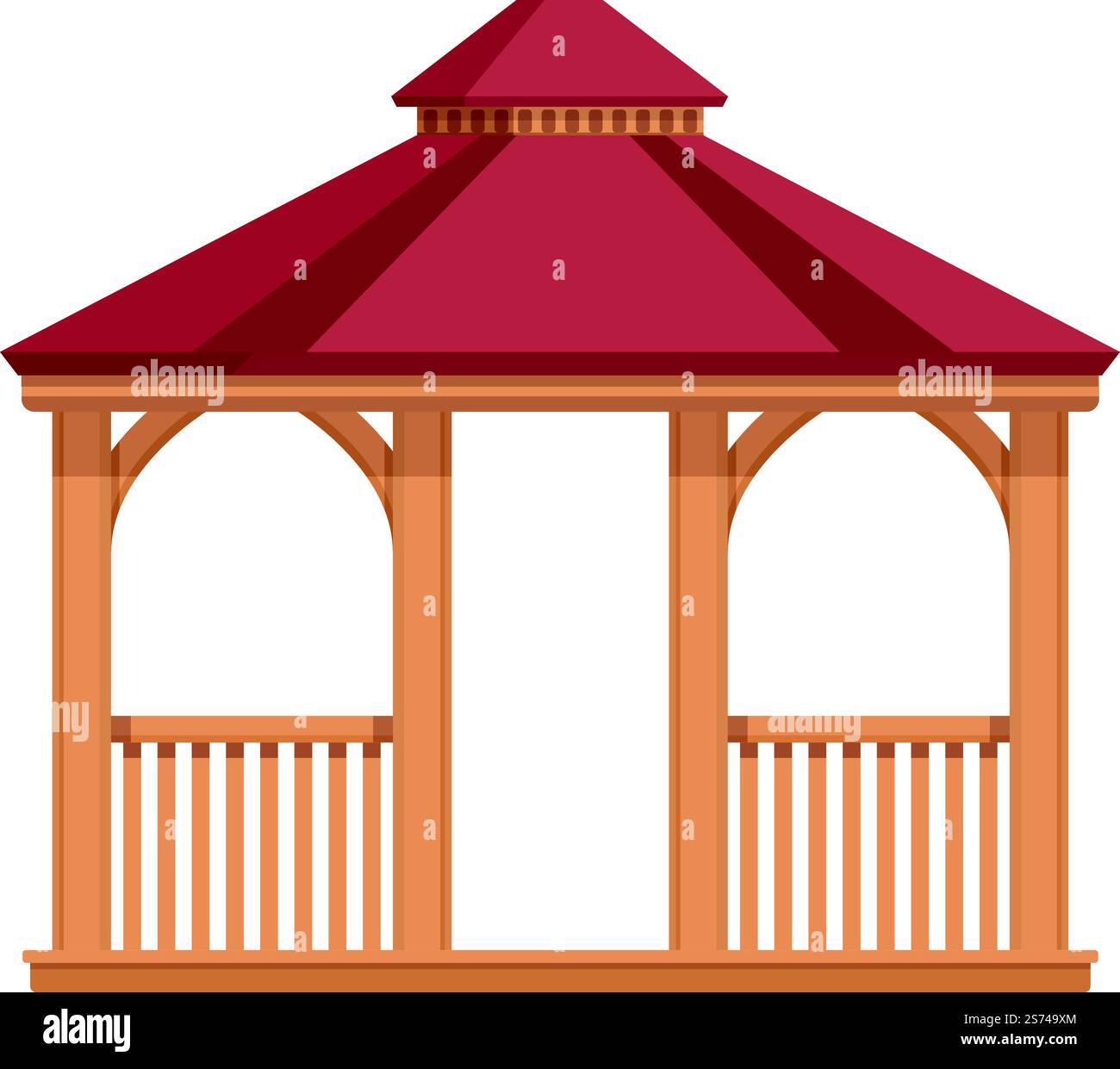 Wooden pergola icon cartoon vector. Wedding house. Bower shelter ...