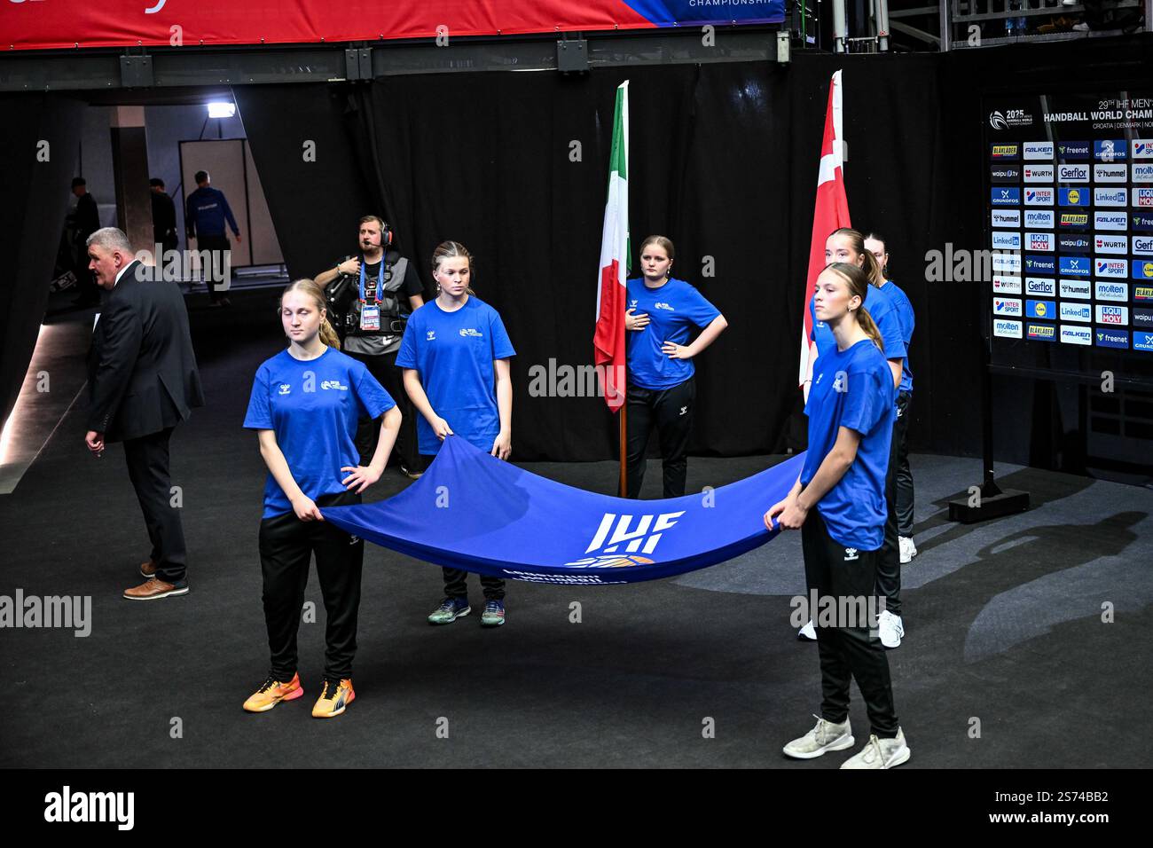 Flag during IHF Men's Handball World Championship Denmark vs Italy