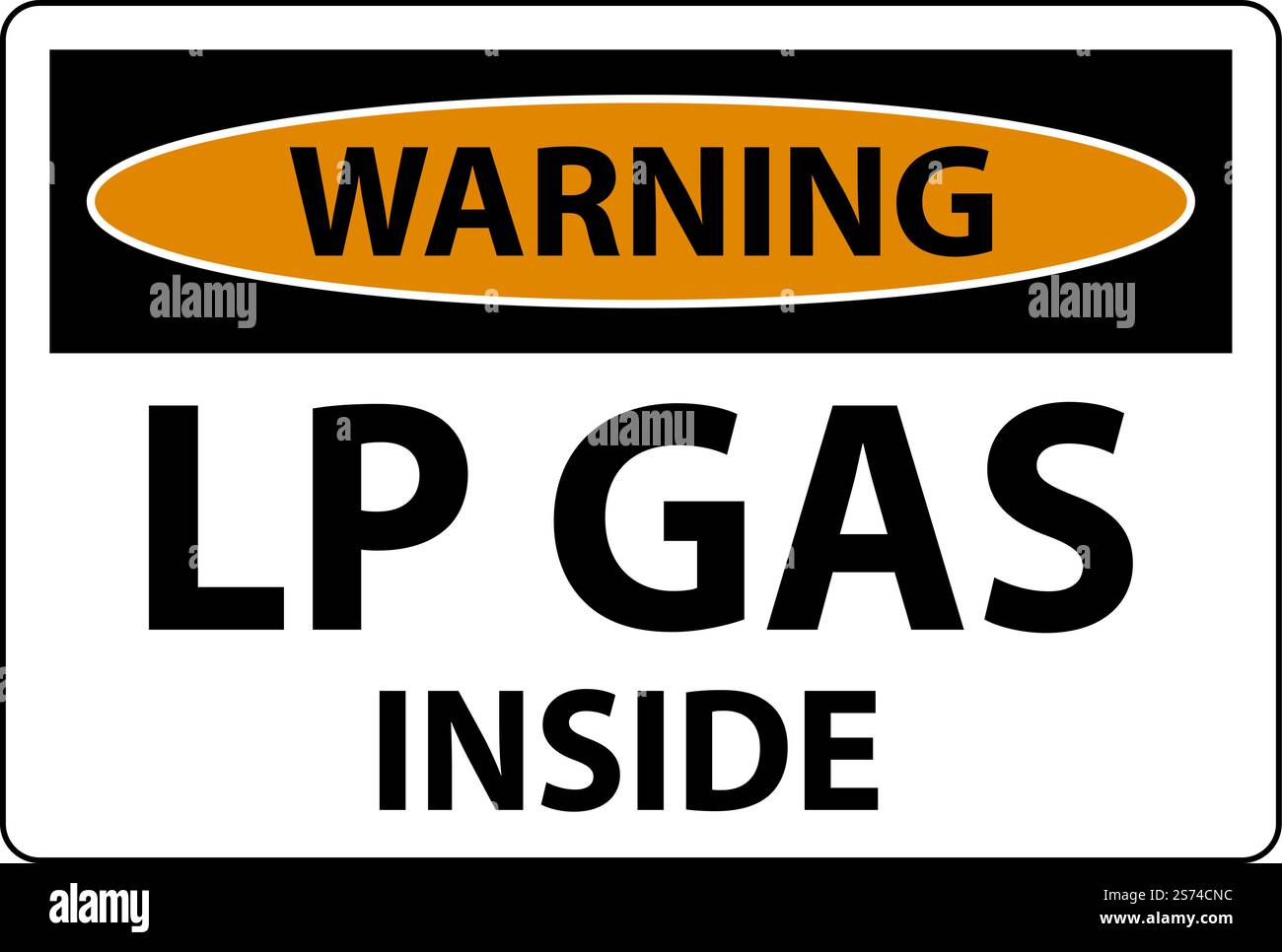 Warning Sign LP Gas Inside On White Background Stock Vector