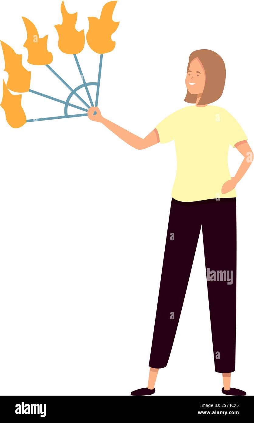 Woman fakir icon cartoon vector. Fire show. Fun event. Woman fakir icon ...