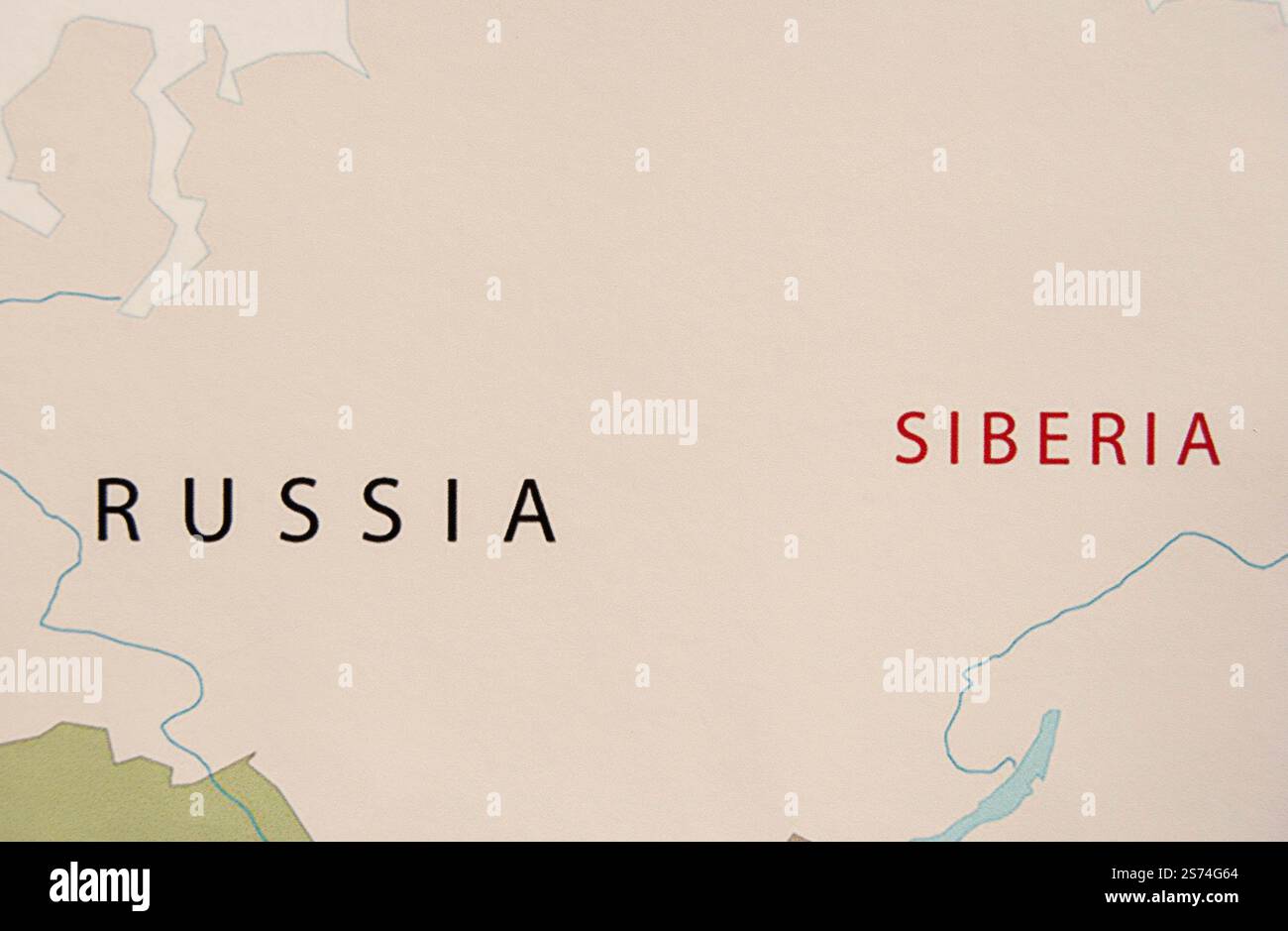 Simple Map Showing Russia And Siberia With Minimal Details Stock Photo Simple Map Showing Russia And Siberia With Minimal Details 2S74G64