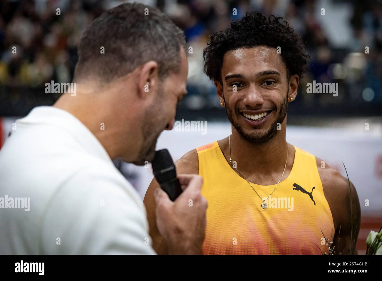 Joshua Hartmann (ASV K?ln) gewinnt das 60mFinale; Indoor Meeting
