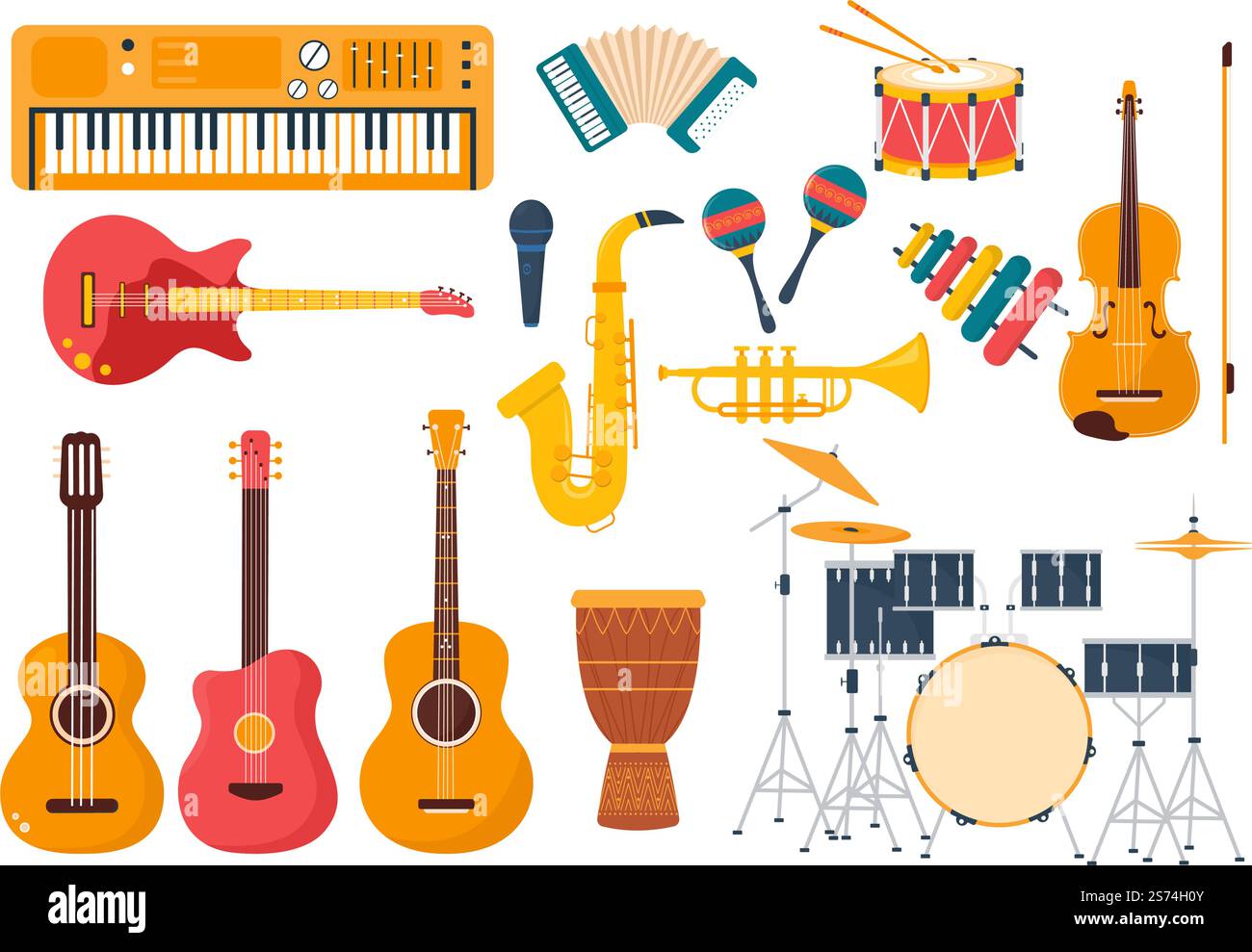 Music Store with Various Musical Instruments, CD, Cassette Tapes and ...