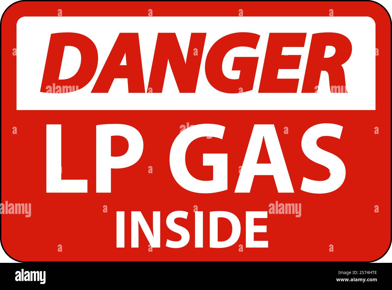 Danger Sign LP Gas Inside On White Background Stock Vector
