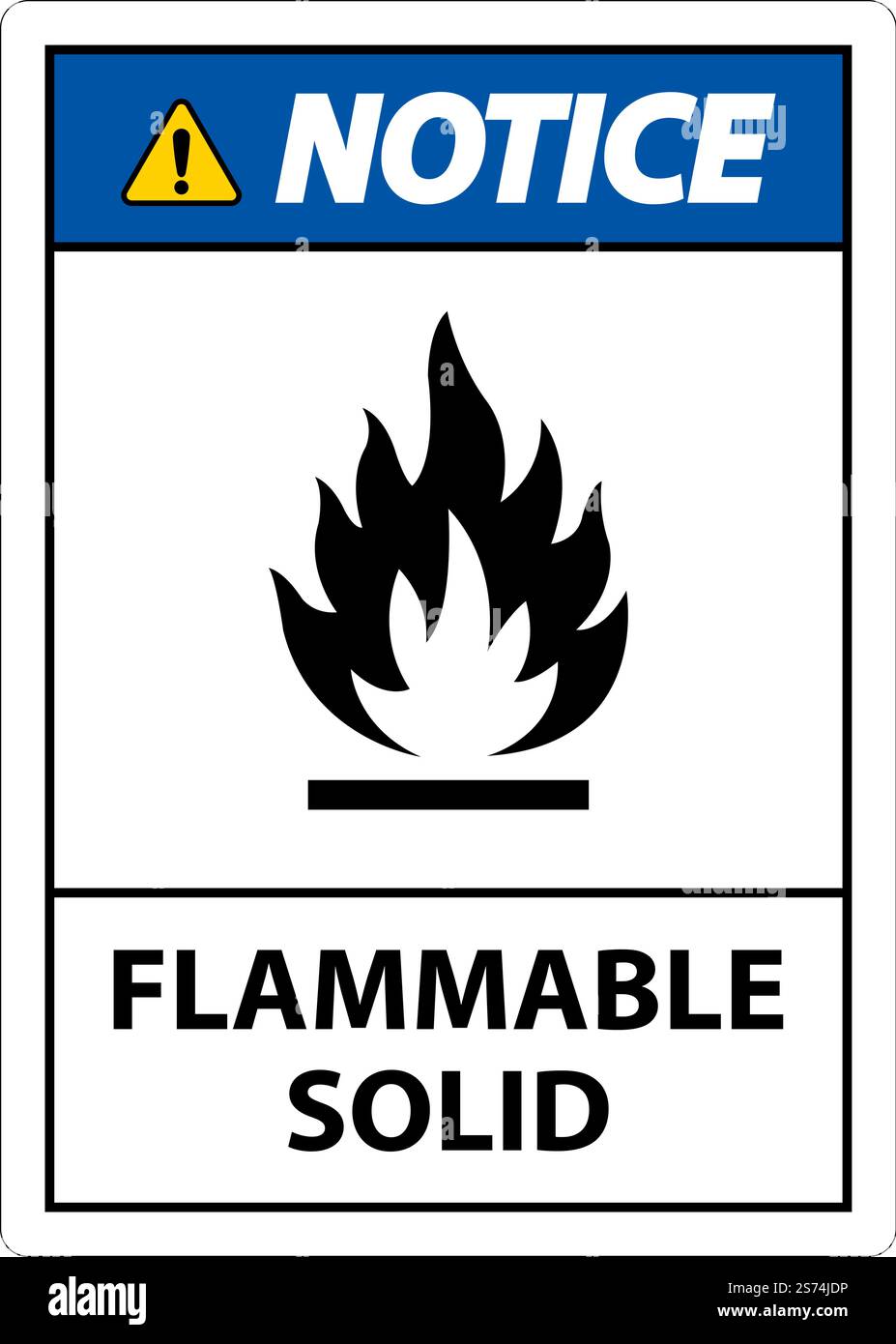 Notice Hazardous Signs Flammable Solid On White Background Stock Vector