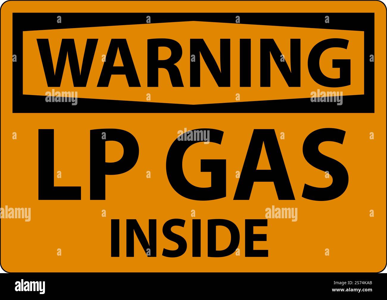 Warning Sign LP Gas Inside On White Background Stock Vector