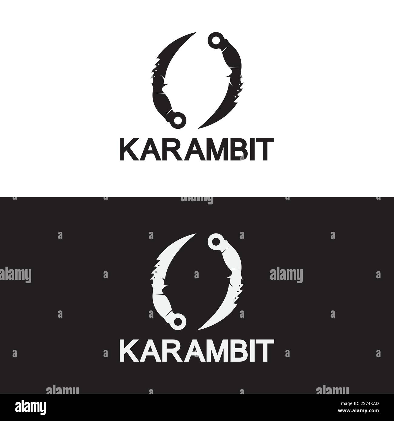 Karambit knife icon logo design vector template Stock Vector