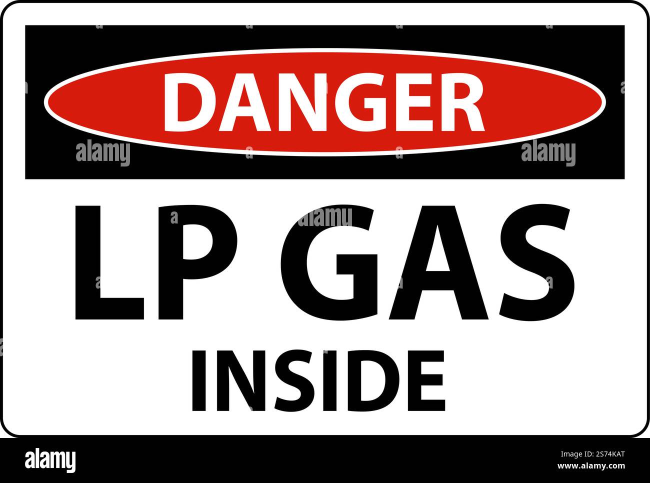 Danger Sign LP Gas Inside On White Background Stock Vector