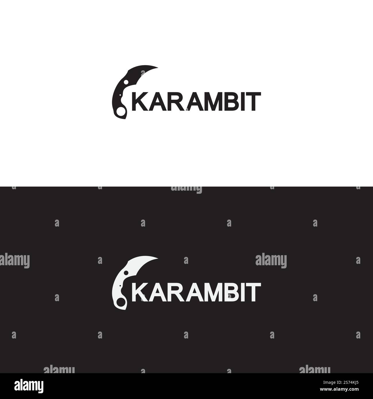 Karambit knife icon logo design vector template Stock Vector
