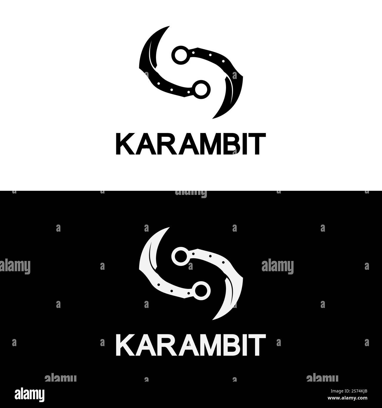 Karambit knife icon logo design vector template Stock Vector